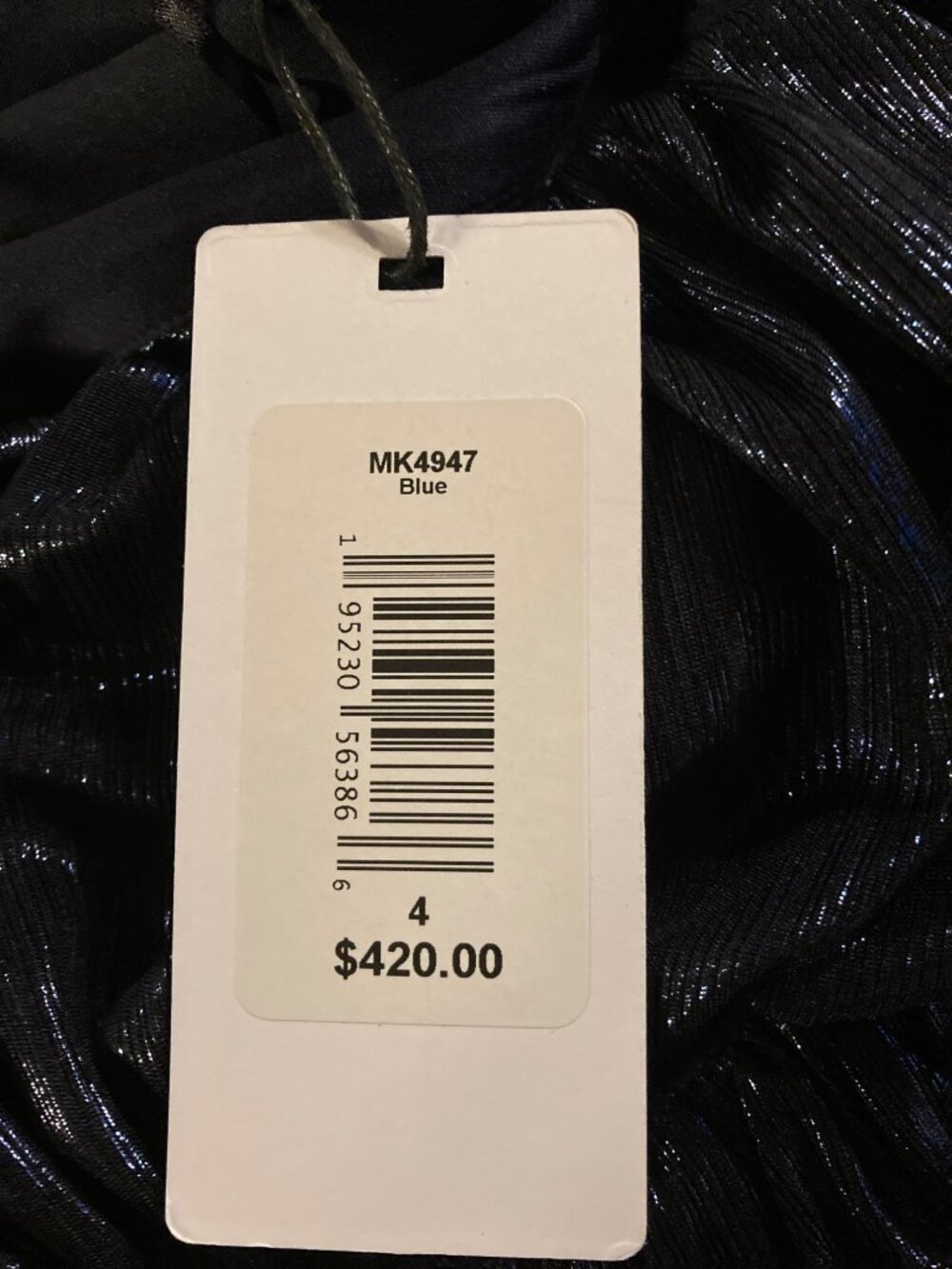 ONE33 Social Mermaid Silhouette Gown in Blue Metallic - Size 4, New with Tags - Picture 7 of 7